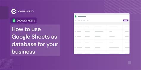 How To Use Google Spreadsheet As Database