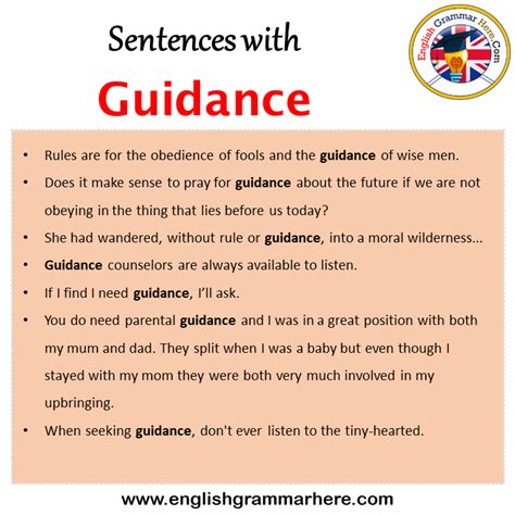 how to use guidance in a sentence
