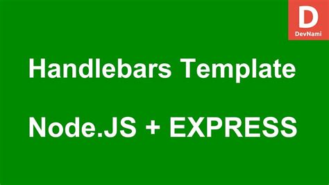 How To Use Handlebars In Express