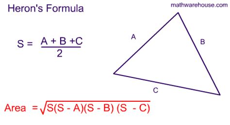 how to use heron's formula to find the area of the triangle