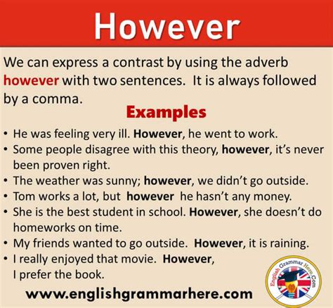 how to use however properly in a sentence