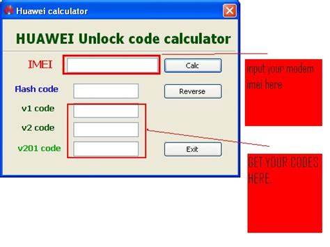 how to use huawei unlock code calculator