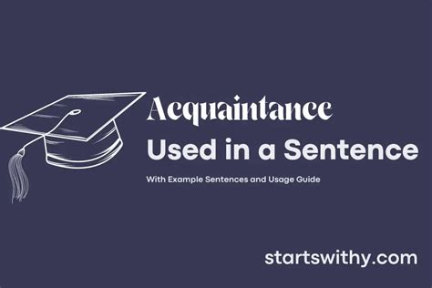 How To Use In A Sentence Acquaintance