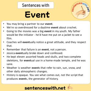 how to use in any event in a sentence