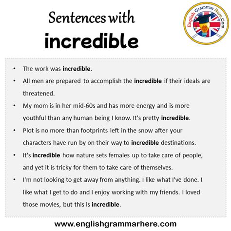 how to use incredible in a sentence