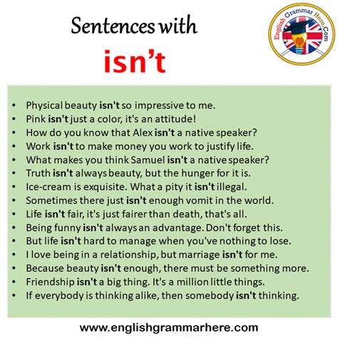 how to use isn t in a sentence
