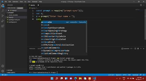 how to use javascript console in vs code