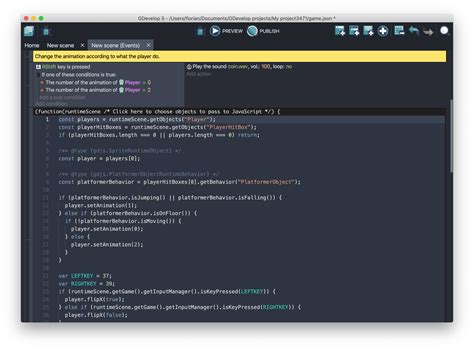 how to use javascript in gdevelop