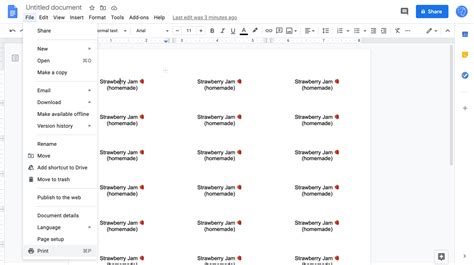 how to use label template in google docs