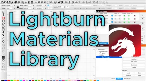 how to use lightburn material library