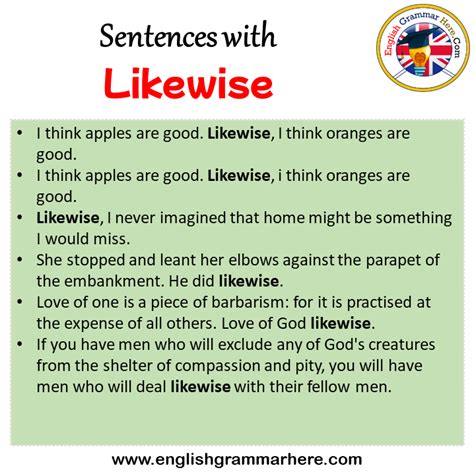 how to use likewise in a sentence examples