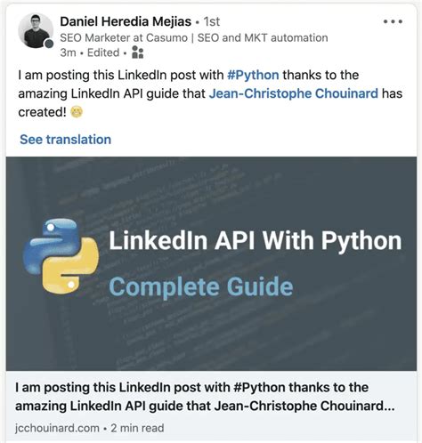 how to use linkedin api in python