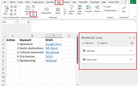 How To Use Links In Excel