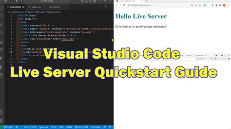 how to use live server in vs code web