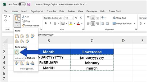 how to use lower case in excel