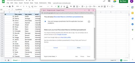 how to use macros in google sheets
