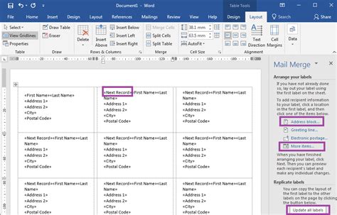 how to use mail merge in excel for labels