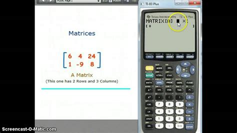 How To Use Matrix On Graphing Calculator