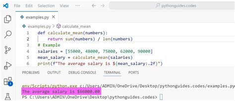 how to use mean function in python