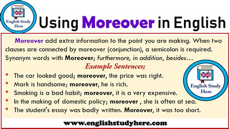 how to use moreover examples