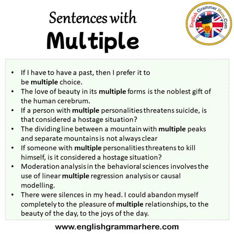 how to use multiple and in a sentence