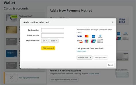 how to use multiple debit cards on amazon