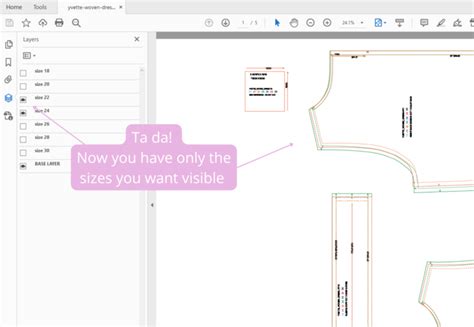 how to use multiple size sewing patterns