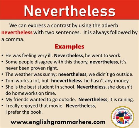 how to use nevertheless examples
