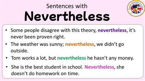 how to use nevertheless in the beginning of a sentence