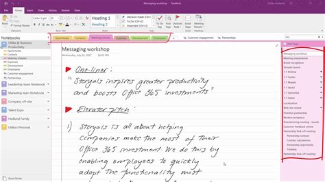 how to use onenote notebook