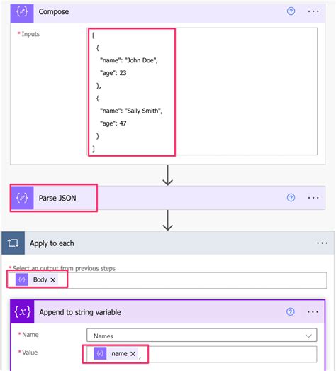 how to use parse json in power automate