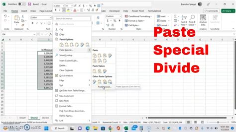 How To Use Paste Special Divide In Excel