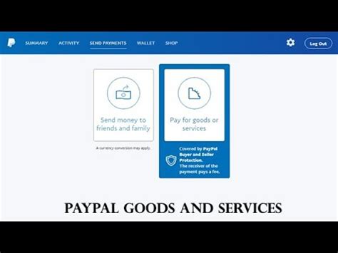 how to use paypal goods and services on the app