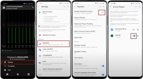 how to use poweramp equalizer with spotify