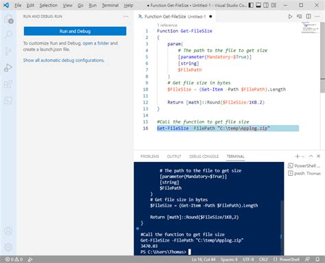 how to use powershell in visual studio code