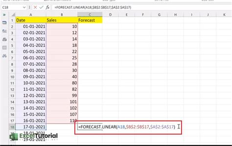 how to use predict in excel
