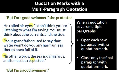 how to use quotation marks in multiple paragraphs