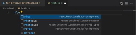 how to use rafce in vscode