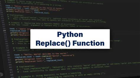 how to use replace function in python