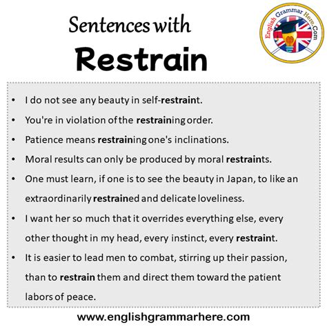 How To Use Restrain In A Sentence