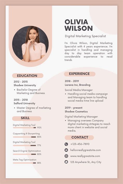 how to use resume template in canva