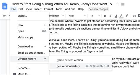 how to use revision history in google docs