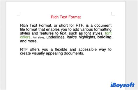 how to use rich text format in word