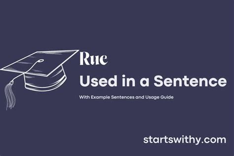 How To Use Rue In A Sentence