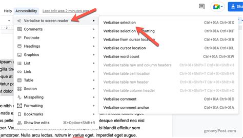 how to use screen reader in google docs