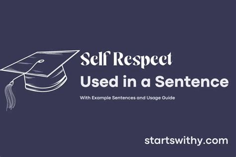 how to use self respect in a sentence