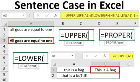 how to use sentence case in excel