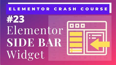 how to use sidebar in elementor
