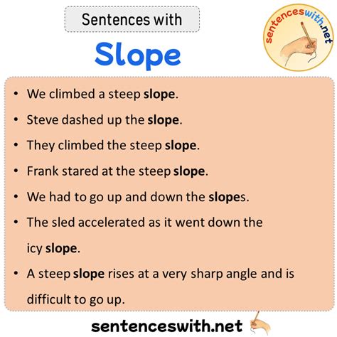 How To Use Slope In A Sentence