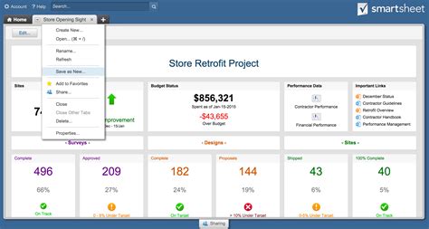 how to use smartsheet dashboard